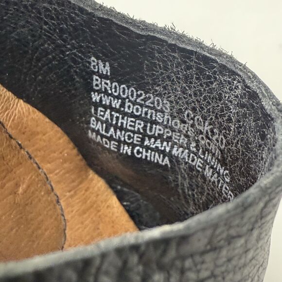 Born Inlet Sandals Womens 8 M Black Leather Open Toe Comfort Slingback Boho - Picture 13 of 16